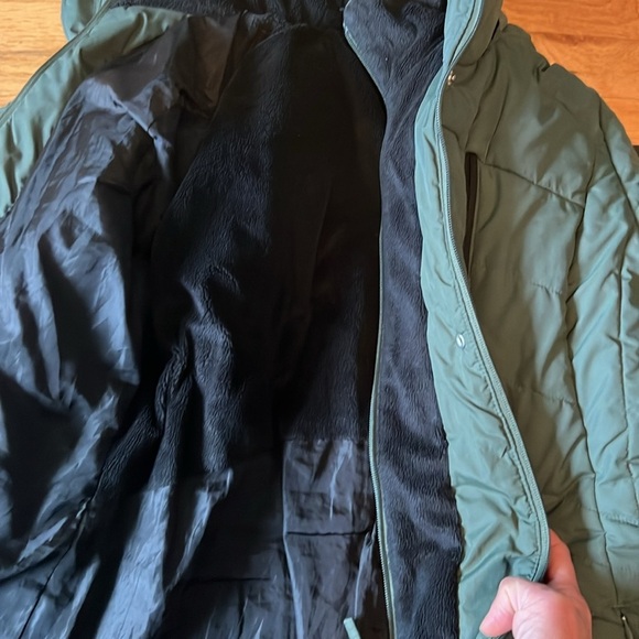 Free Country Puffer Green Dual Zip Partial Fleece Lined Women’s S - Picture 13 of 16